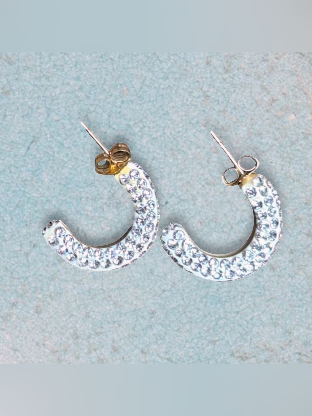 10k Gold Sparkle Half Hoop Earrings
